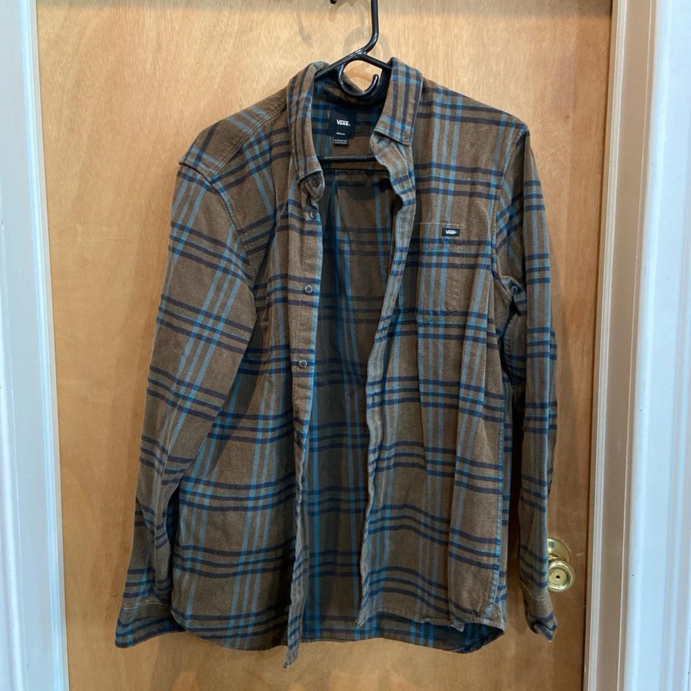 Vans Tan and Blue Plaid Shirt Jacket